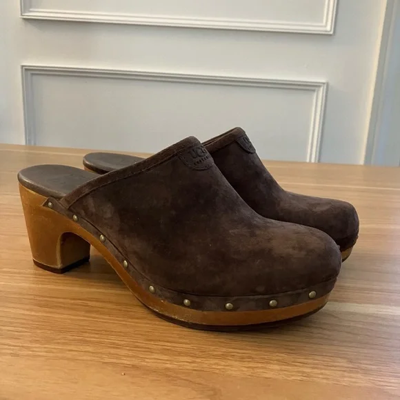 UGG Chocolate Suede Women's Clogs - Picture 1 of 11